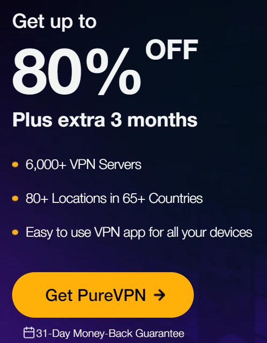 myPureVPN logo with secure internet connection illustration