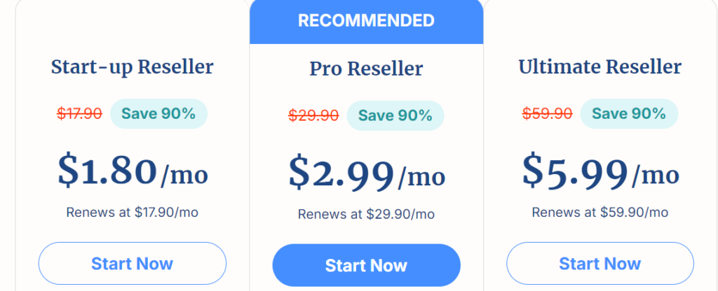 A template showing verpex pricing